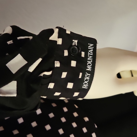 ROCKY MOUNTAIN CLOTHING 1980s Black and White Check Button Down Shirt - Picture 6 of 12